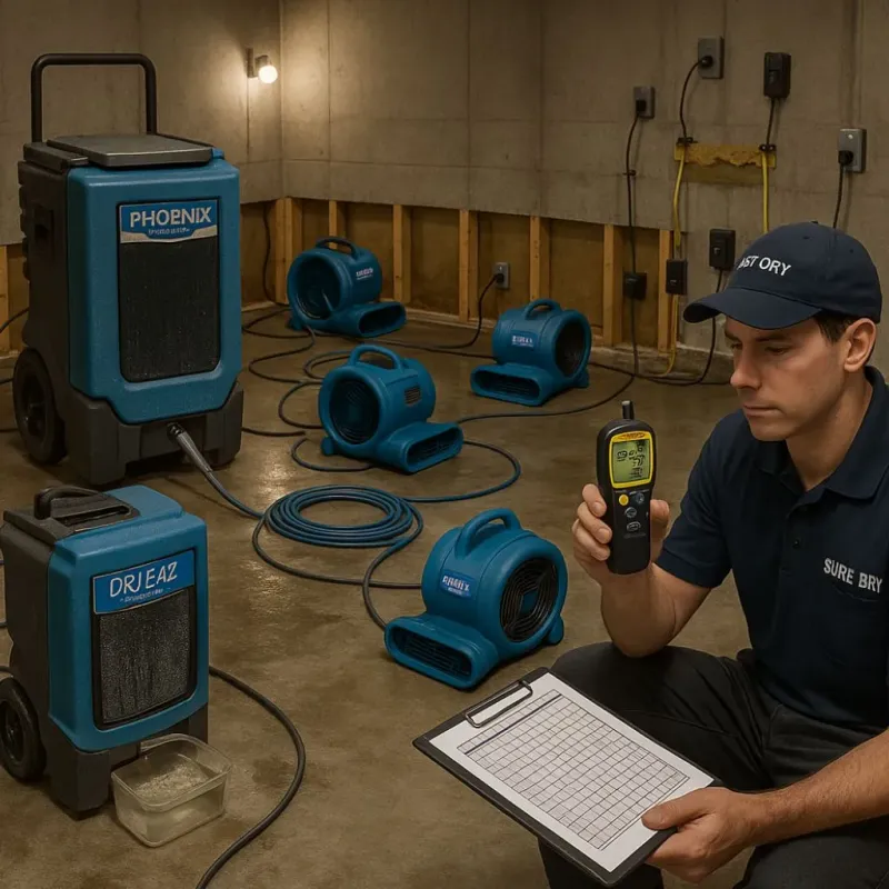 Structural Drying and Dehumidification process in Jamesport, NY